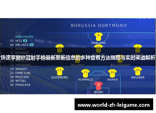 快速掌握欧冠射手榜最新更新信息的多种查看方法指南与实时渠道解析 快速掌握欧冠射手榜最新更新信息的多种查看方法指南与实时渠道解析