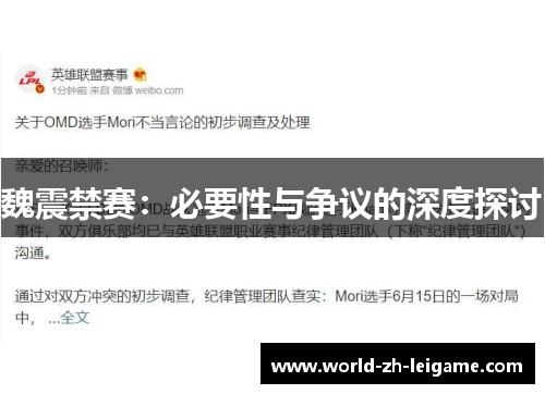 魏震禁赛：必要性与争议的深度探讨